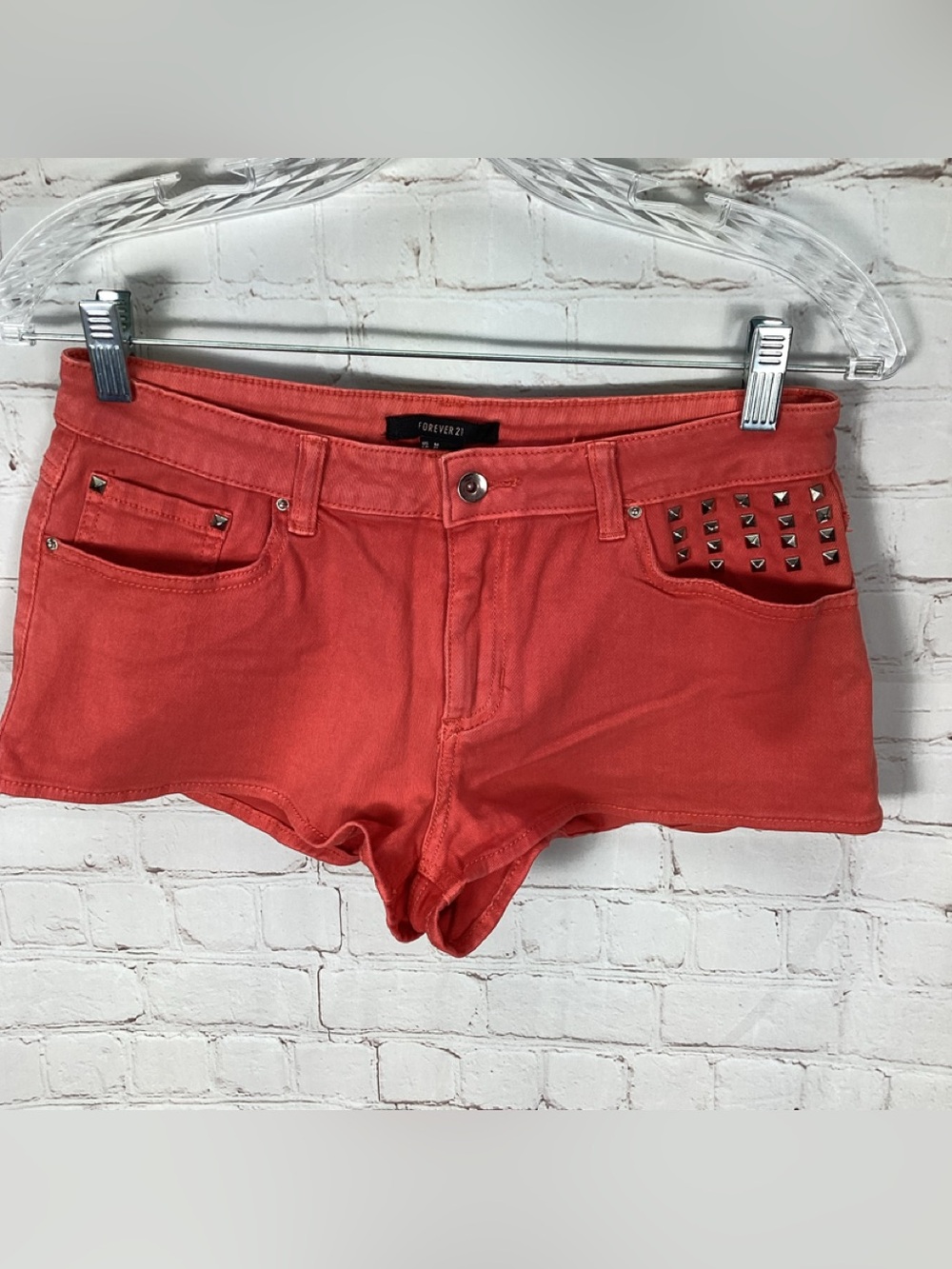 NWT Studded Minishorts Coral Women’s Size Medium Booty Shorts